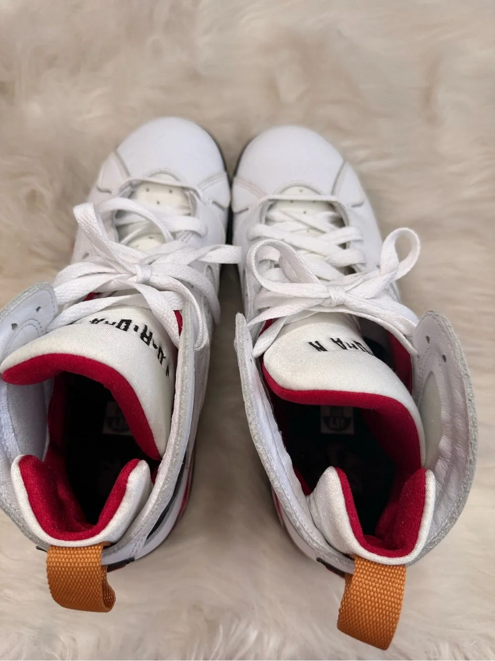 Jordan 7 ( Cardinals) White/Red/Gold Basketball Sneakers